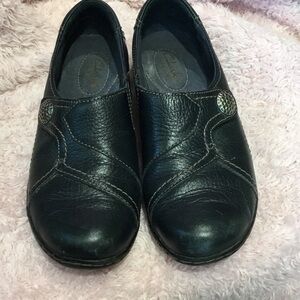 Clarks Black Leather Slip-On Loafers for Men